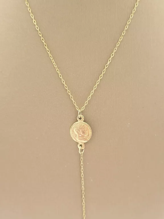 NIETYPOWY ZŁOTY ŁAŃCUSZEK Z ZAWIESZKĄ 1.23G/585/45CM