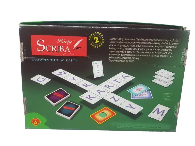 KARTY SCRIBA SŁOWNA GRA W KARTY