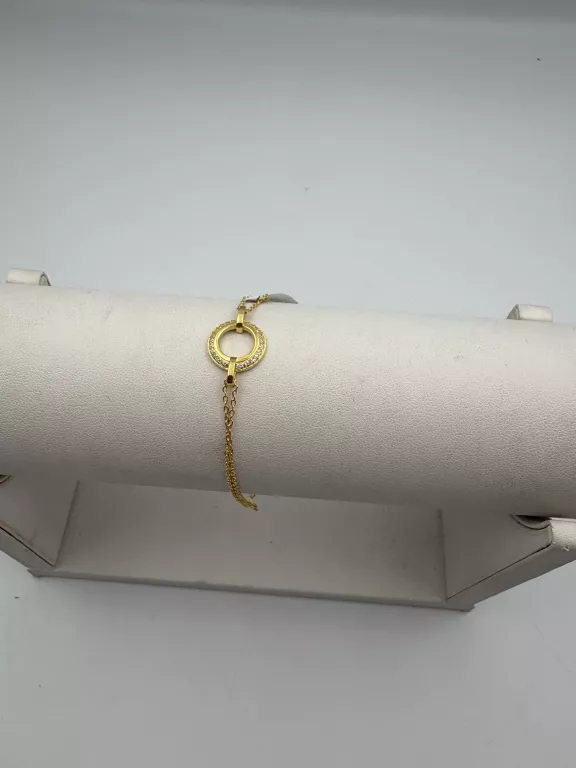 SREBRO - WYRÓB JUBILERSKI UŻYWANY SREBRNA BRANSOLETKA 925 2,77G POZŁACANA