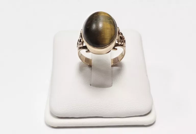 ZŁOTY PIERŚCIONEK 4,44G PR.583 Z CIEKAWYM OCZKIEM