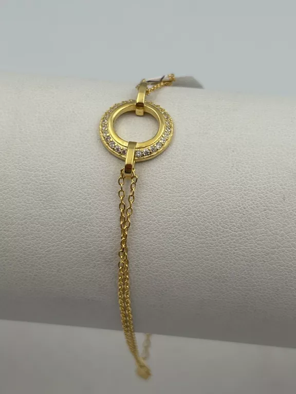 SREBRO - WYRÓB JUBILERSKI UŻYWANY SREBRNA BRANSOLETKA 925 2,77G POZŁACANA