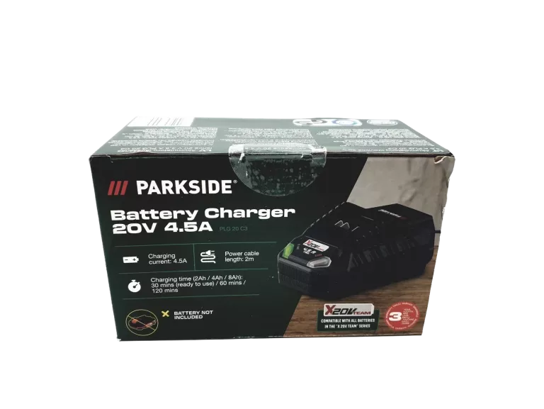 ŁADOWARKA AKU PARKSIDE PLG 20 C3 X20V TEAM 20V 21.5V 4.5A 120W