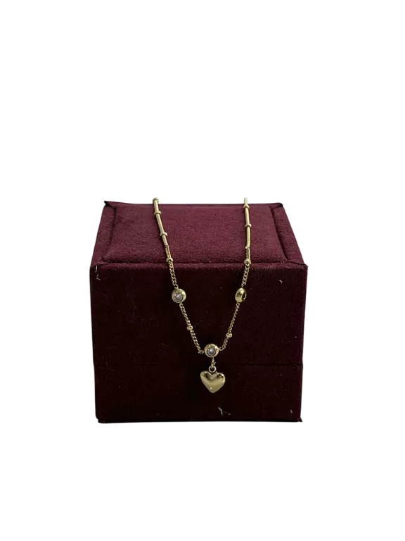 BRANSOLETKA ZE STALI CHIRURGICZNEJ POZŁACANA NA NOGĘ Z SERUSZKIEM