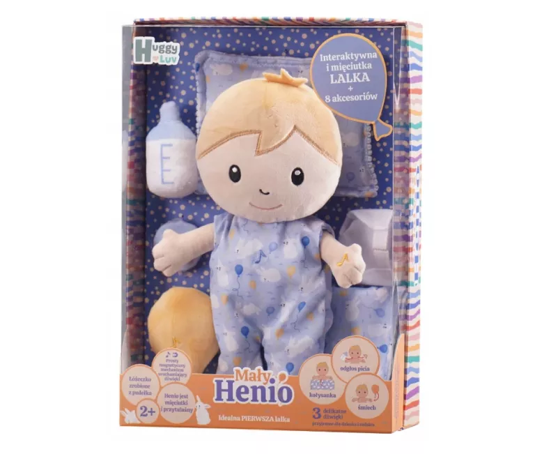 HUGGY LUV INTERAKTYWNA PIERWSZA LALKA SZMIACANA HENIO - AKCESORIA