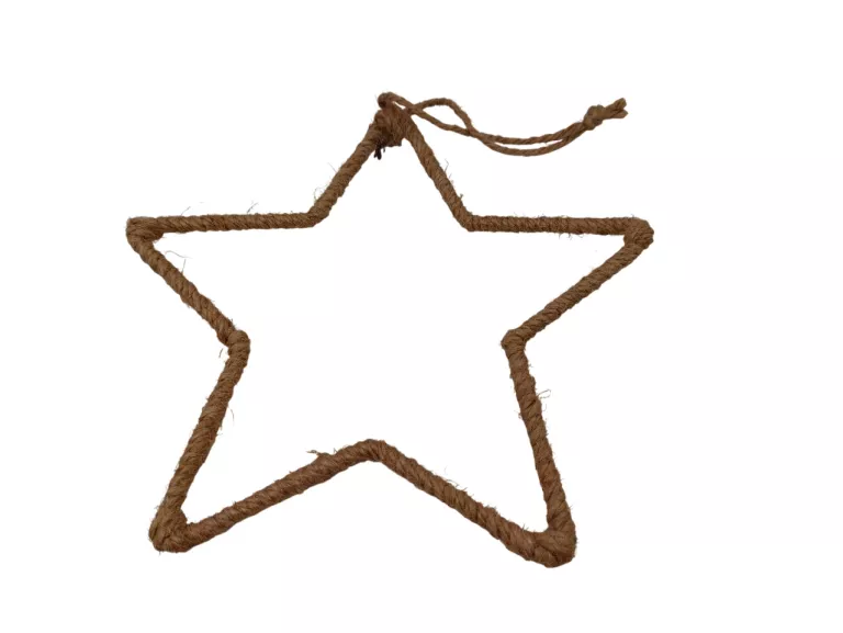 JUTOWA ZAWIESZKA OBRĘCZ GWIAZDA OBRĘCZ DO DEKORACJI 5 SZTUK