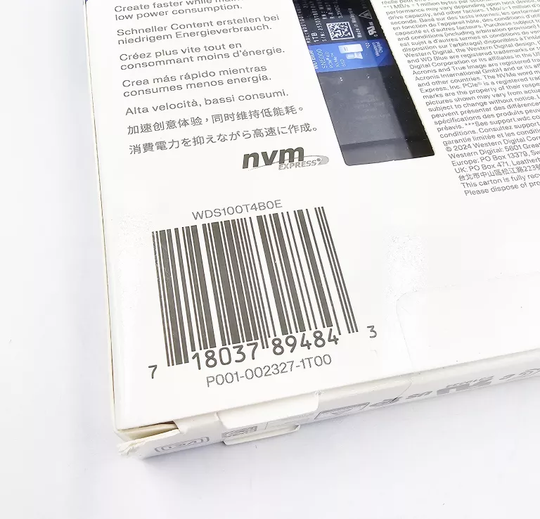 DYSK SSD WD BLUE SN5000 1TB M.2 2280 PCI-E X4 GEN4 NVME WDS100T4B0E