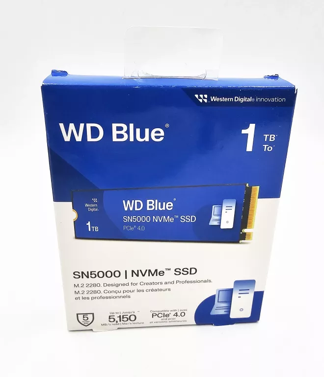 DYSK SSD WD BLUE SN5000 1TB M.2 2280 PCI-E X4 GEN4 NVME WDS100T4B0E