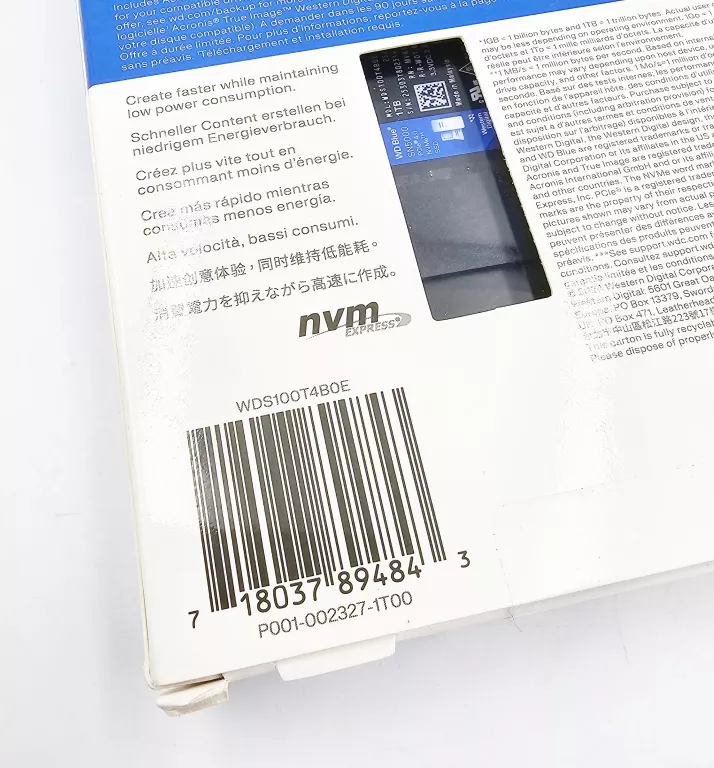 DYSK SSD WD BLUE SN5000 1TB M.2 2280 PCI-E X4 GEN4 NVME WDS100T4B0E