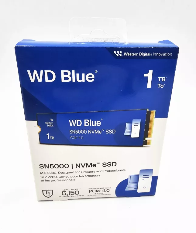 DYSK SSD WD BLUE SN5000 1TB M.2 2280 PCI-E X4 GEN4 NVME WDS100T4B0E