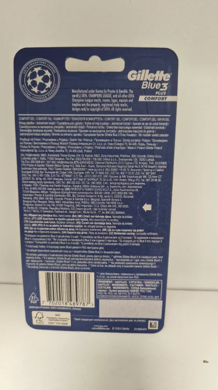 GILLETTE MASZYNKA JEDNORAZOWA BLUE 3 COMFORT 4 SZT