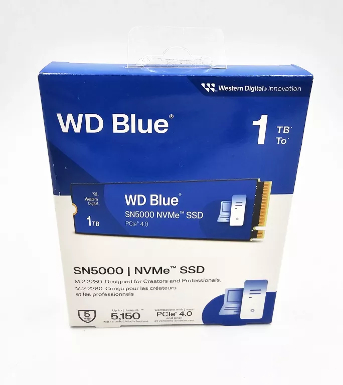 DYSK SSD WD BLUE SN5000 1TB M.2 2280 PCI-E X4 GEN4 NVME WDS100T4B0E