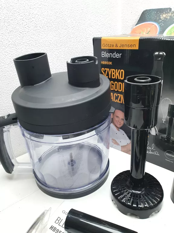 BLENDER RĘCZNY GOTZE & JENSEN HB950K 1000 W CZARNY Z KRAJARKĄ W KOSTKĘ