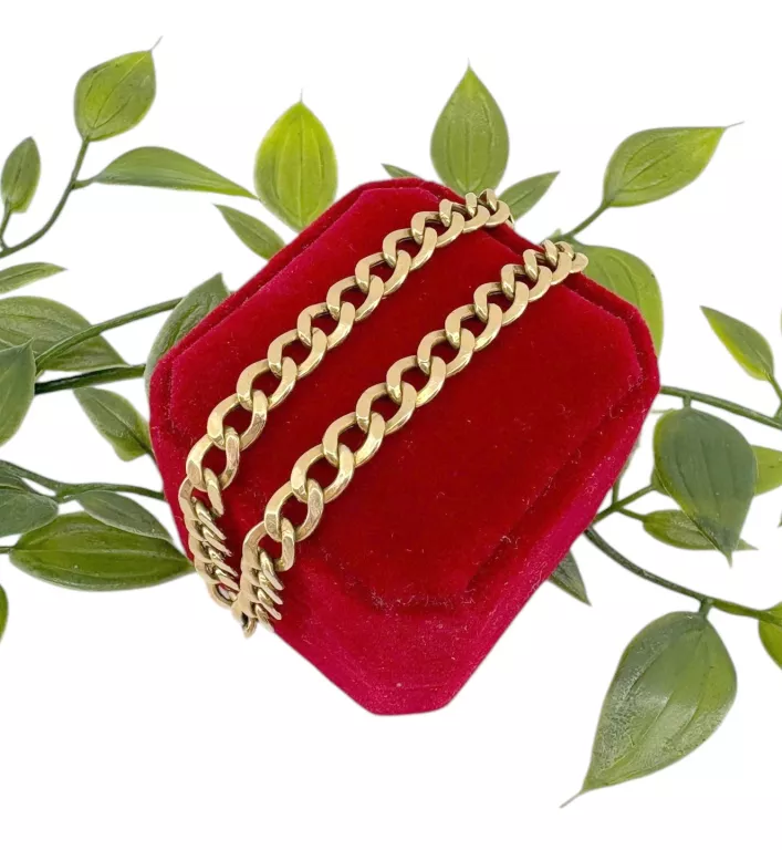 PIĘKNA ZŁOTA MĘSKA BRANSOLETKA PANCERKA 7,46G 585 DŁ. 22CM