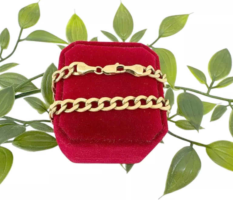 PIĘKNA ZŁOTA MĘSKA BRANSOLETKA PANCERKA 7,46G 585 DŁ. 22CM