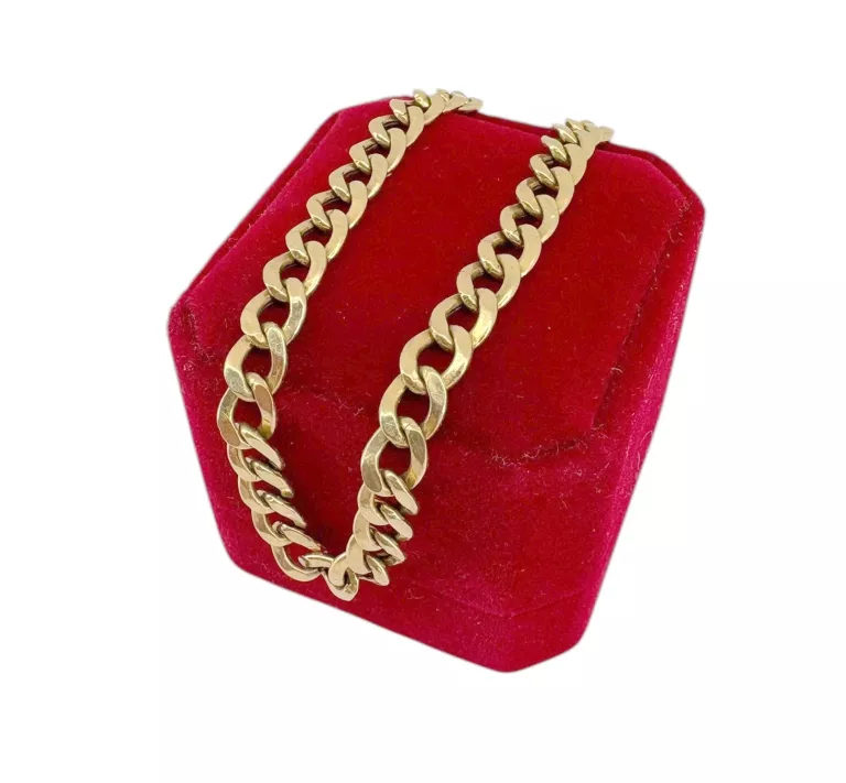 PIĘKNA ZŁOTA MĘSKA BRANSOLETKA PANCERKA 7,46G 585 DŁ. 22CM