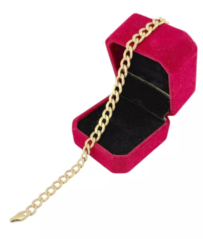 PIĘKNA ZŁOTA MĘSKA BRANSOLETKA PANCERKA 7,46G 585 DŁ. 22CM