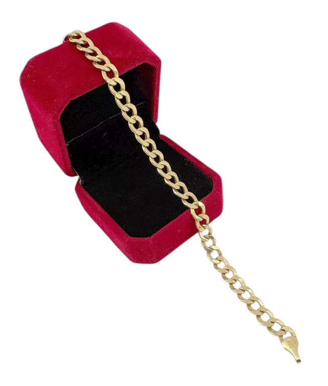 PIĘKNA ZŁOTA MĘSKA BRANSOLETKA PANCERKA 7,46G 585 DŁ. 22CM