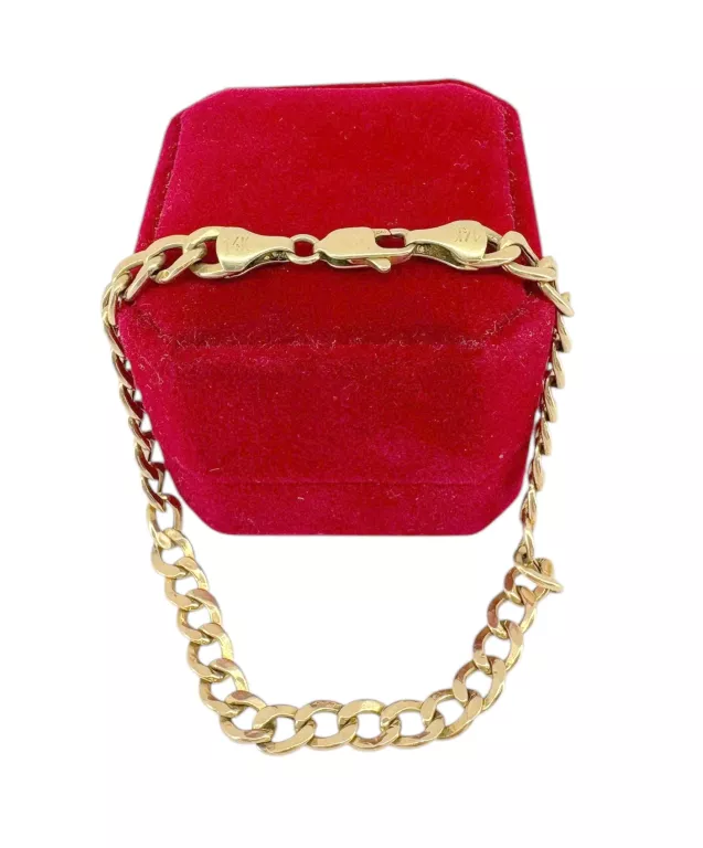 PIĘKNA ZŁOTA MĘSKA BRANSOLETKA PANCERKA 7,46G 585 DŁ. 22CM