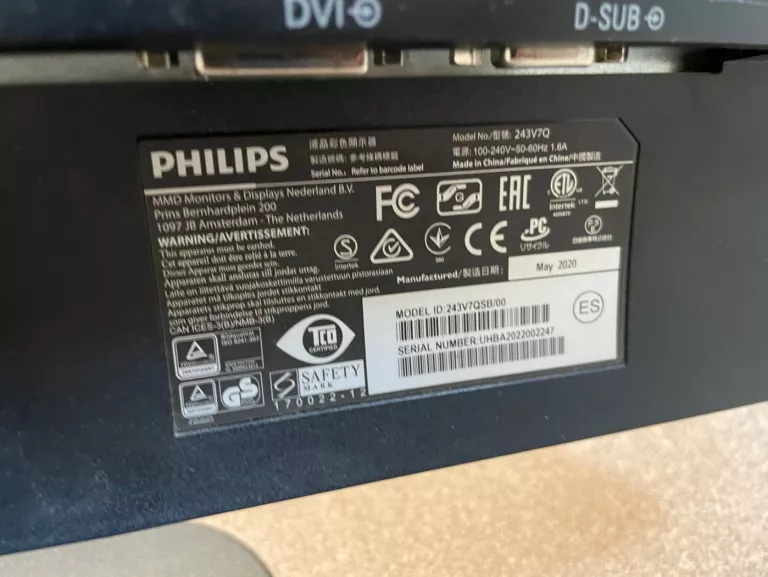 MONITOR LCD FULL HD 243V7QDAB/00