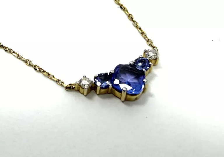 ŁAŃCUSZEK - PR585 -1,74G - DIAMENTY/TANZANIT