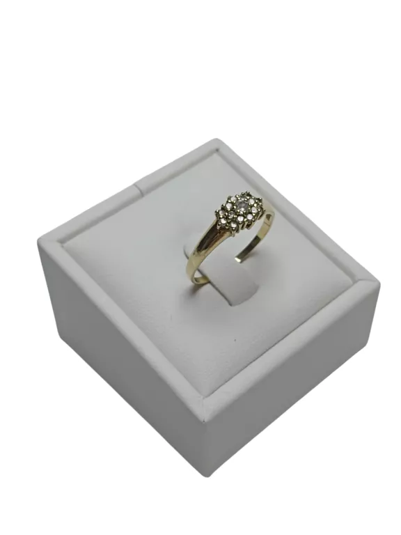 PIĘKNY ZŁOTY PIERŚCIONEK Z CYRKONIAMI (333P; 21R; 1,88G)