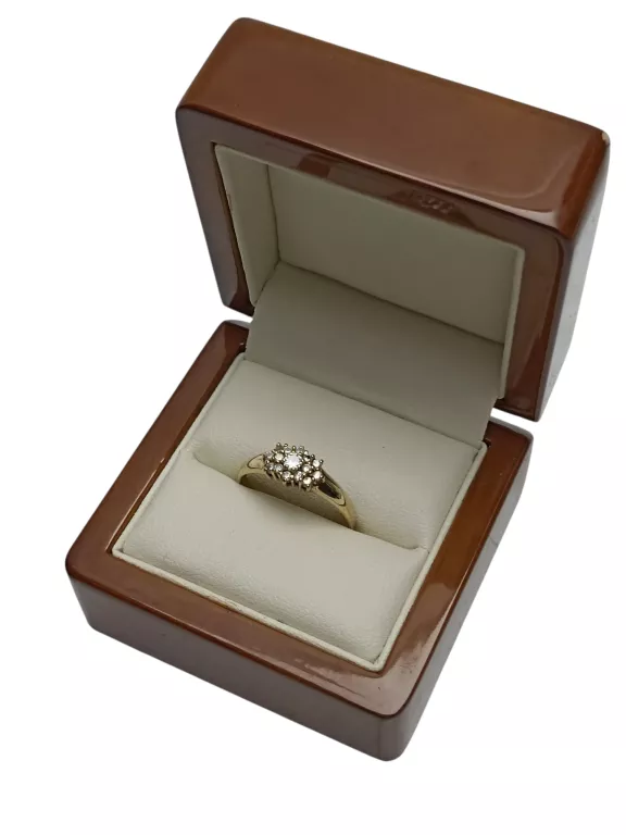 PIĘKNY ZŁOTY PIERŚCIONEK Z CYRKONIAMI (333P; 21R; 1,88G)