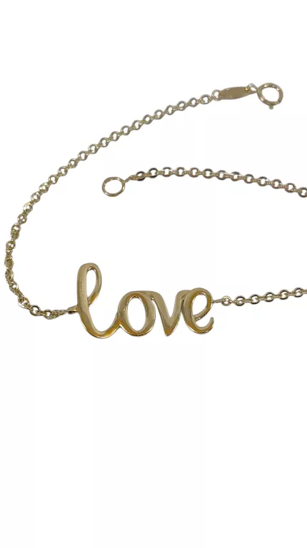 ZŁOTA BRANSOLETKA Z NAPISEM LOVE PR585 1,93G 19CM