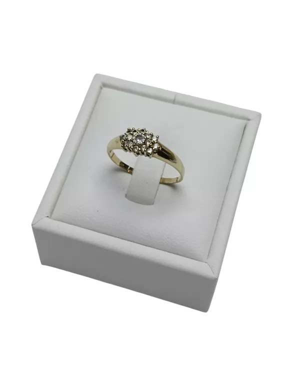 PIĘKNY ZŁOTY PIERŚCIONEK Z CYRKONIAMI (333P; 21R; 1,88G)