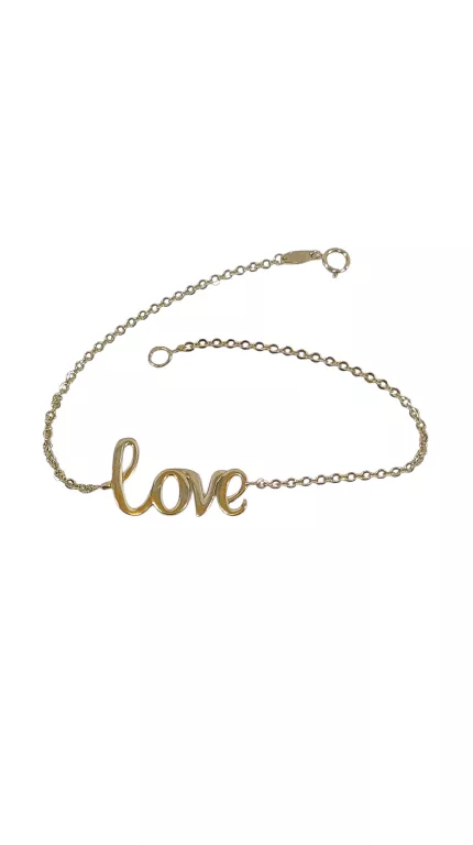 ZŁOTA BRANSOLETKA Z NAPISEM LOVE PR585 1,93G 19CM