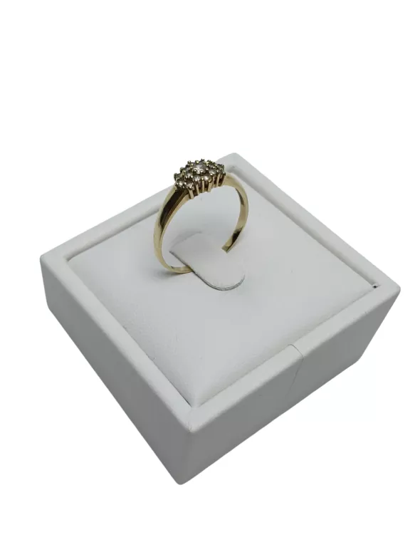 PIĘKNY ZŁOTY PIERŚCIONEK Z CYRKONIAMI (333P; 21R; 1,88G)