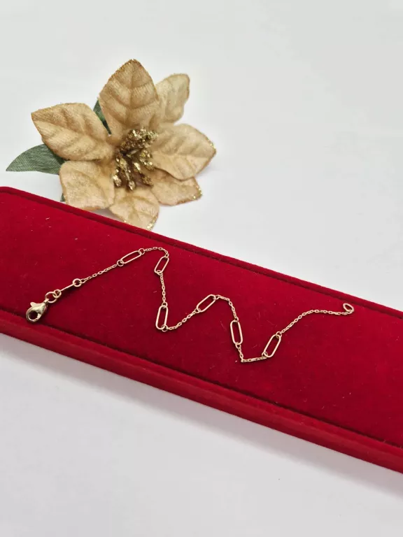 UROCZA ZŁOTA BRANSOLETKA OGNIWA PRÓBA 585 WAGA 1,60G DŁUGOŚĆ 18CM