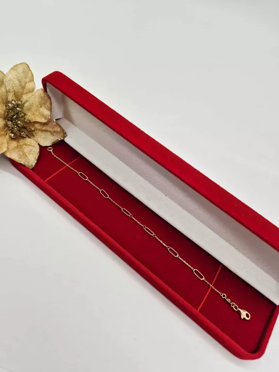 UROCZA ZŁOTA BRANSOLETKA OGNIWA PRÓBA 585 WAGA 1,60G DŁUGOŚĆ 18CM