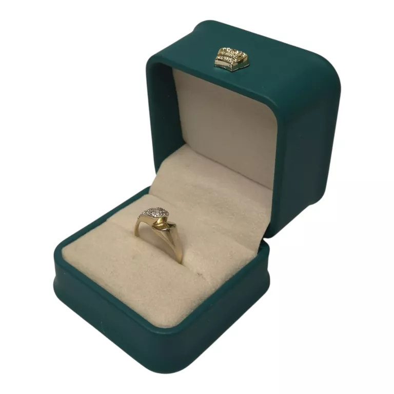 ŚLICZNY ZŁOTY PIERŚCIONEK Z CYRKONIAMI - P.585 / 2,11G / R.16