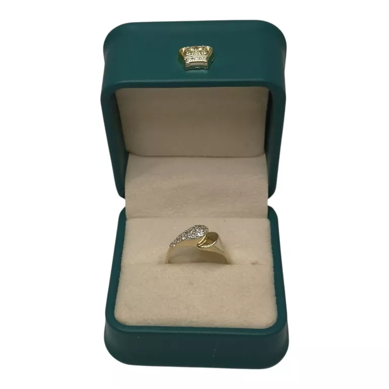 ŚLICZNY ZŁOTY PIERŚCIONEK Z CYRKONIAMI - P.585 / 2,11G / R.16