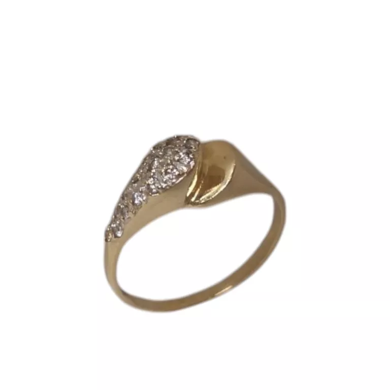 ŚLICZNY ZŁOTY PIERŚCIONEK Z CYRKONIAMI - P.585 / 2,11G / R.16