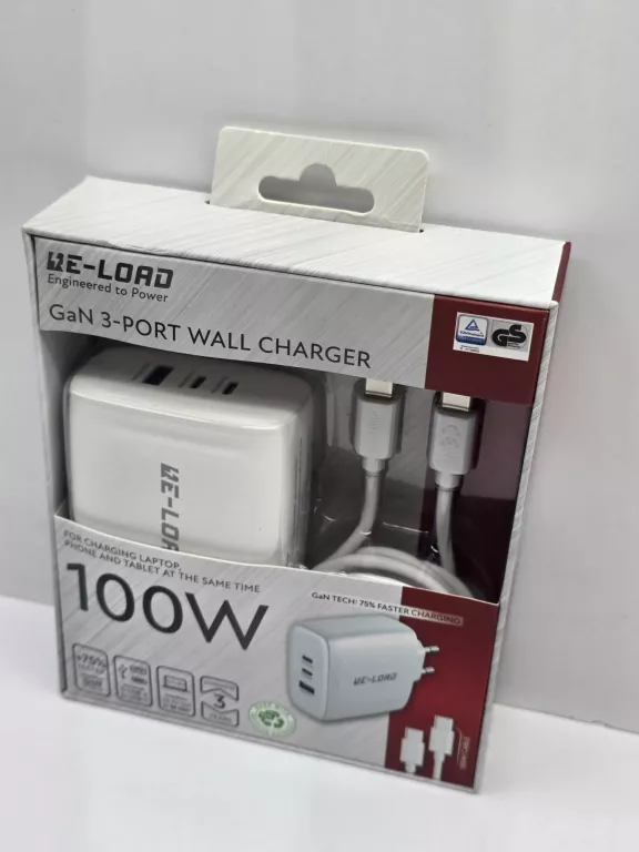 ŁADOWARKA RE-LOAD 100W 3-PORT ZAPAKOWANE BIAŁA