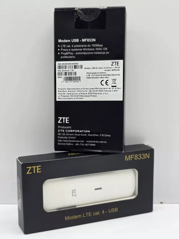 MODEM ZTE MF833N LTE CAT4 - USB ZAPAKOWANE