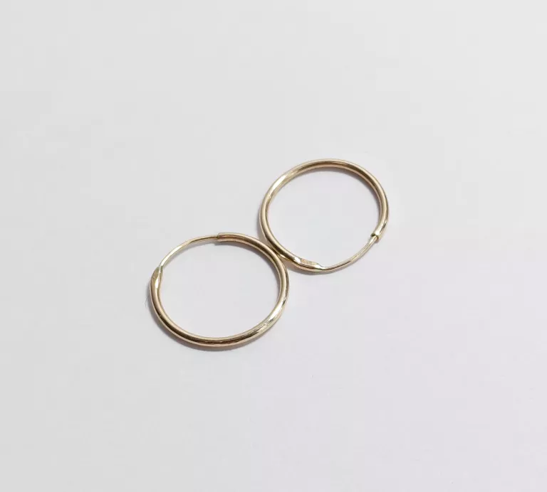 PIĘKNE ZŁOTE KOLCZYKI KREOLKI P:585 W:0,54G R:13MM