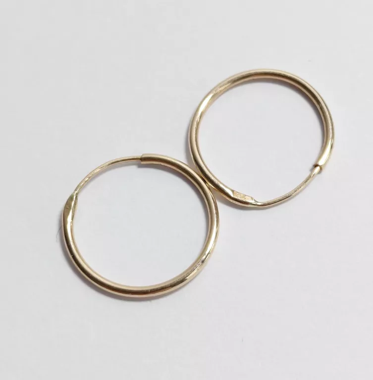 PIĘKNE ZŁOTE KOLCZYKI KREOLKI P:585 W:0,54G R:13MM