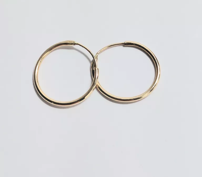 PIĘKNE ZŁOTE KOLCZYKI KREOLKI P:585 W:0,54G R:13MM