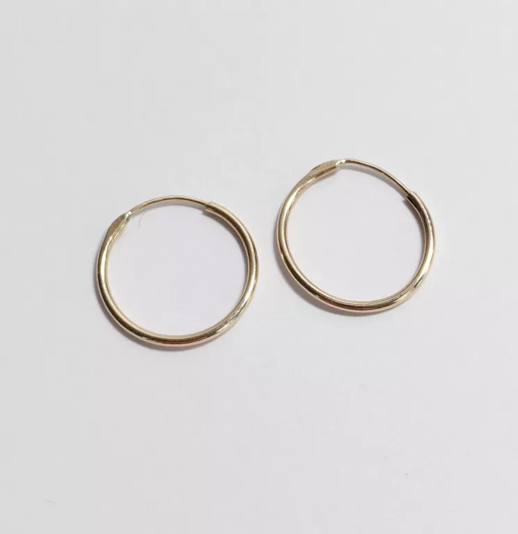 PIĘKNE ZŁOTE KOLCZYKI KREOLKI P:585 W:0,54G R:13MM