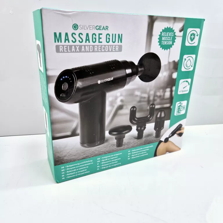 MASAŻER SILVERGEAR MASSAGE PISTOLET MASUJĄCY MIĘŚNI 500 W