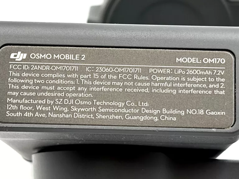 STABILIZATOR RĘCZNY GIMBAL DJI OSMO MOBILE 2 OM170 SZARY