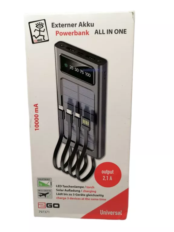 2GO 797371 BANK MOCY 10000 MAH CZARNY