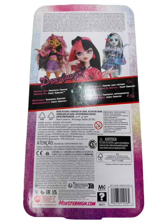 LALKA MATTEL MONSTER HIGH DRACULAURA 29 CM