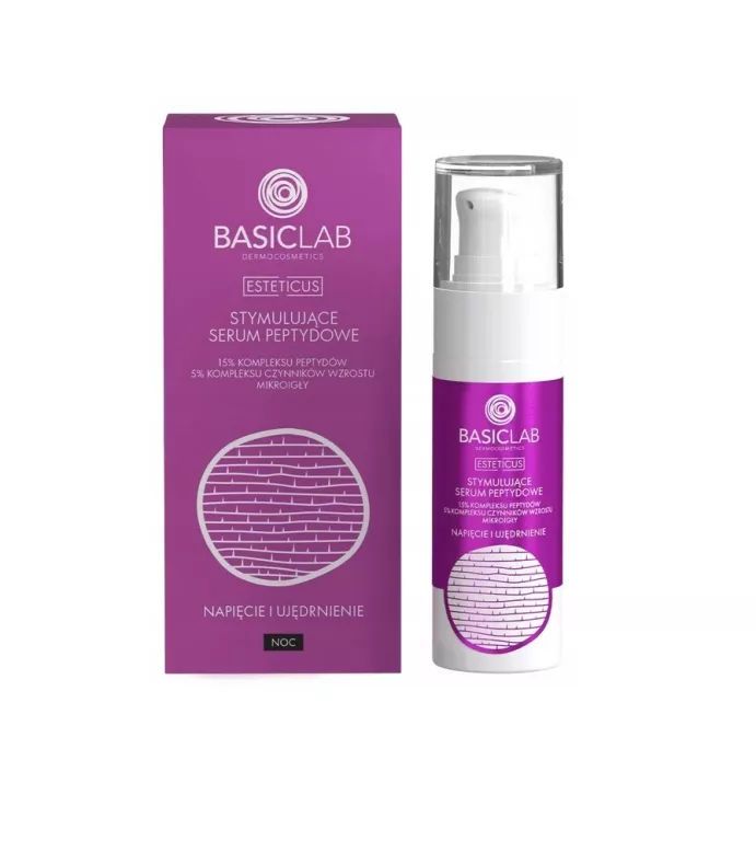 SERUM PEPTYDOWE Z 15% KOMPLEKSEM PEPTYDOWYM I MIKROIGŁAMI BASICLAB 30 ML