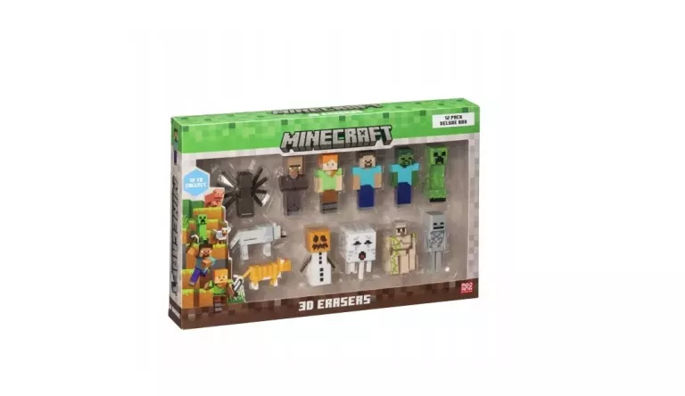 MINECRAFT 3D GUMKI 12PACK DELUXEBOX ZESTAW 12 FIGUREK KOLEKCJONERSKICH 729