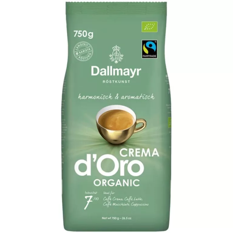 KAWA ZIARNISTA ARABICA DALLMAYR CREMA D'ORO ORGANIC 750 G