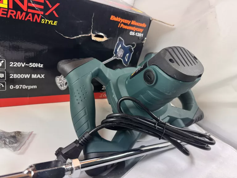 MOCNE MIESZADŁO ELEKTRYCZNE DO KLEJU BETONU ZAPRAW FARB GIPSU MIESZALNIK