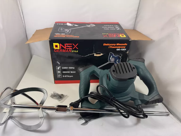 MOCNE MIESZADŁO ELEKTRYCZNE DO KLEJU BETONU ZAPRAW FARB GIPSU MIESZALNIK